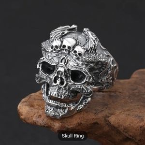 Vintage Skull cuff Ring